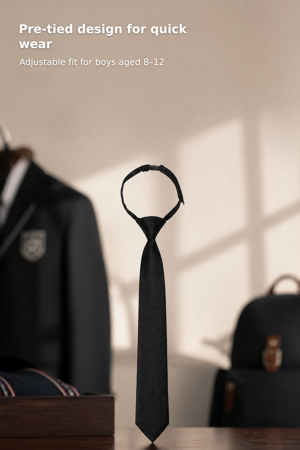 Boys’ Pre-Tied Solid Color Necktie