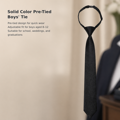 Boys’ Pre-Tied Solid Color Necktie